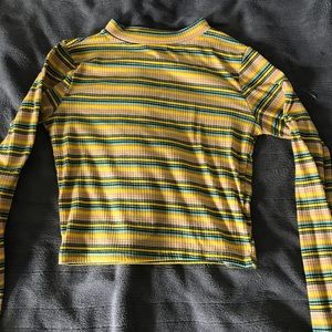 striped long sleeve crop top